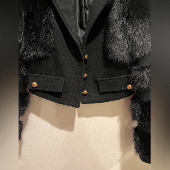 Storets Black Sabrinn Faux Fur
Sleeve Jacket. - Picture 7 of 7
